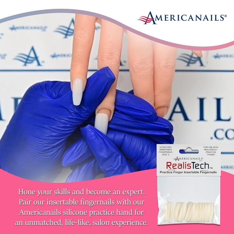 AMERICANAILS .COM Americanails RealisTech Practice Finger Insertable Fingernails 50ct - Image 3